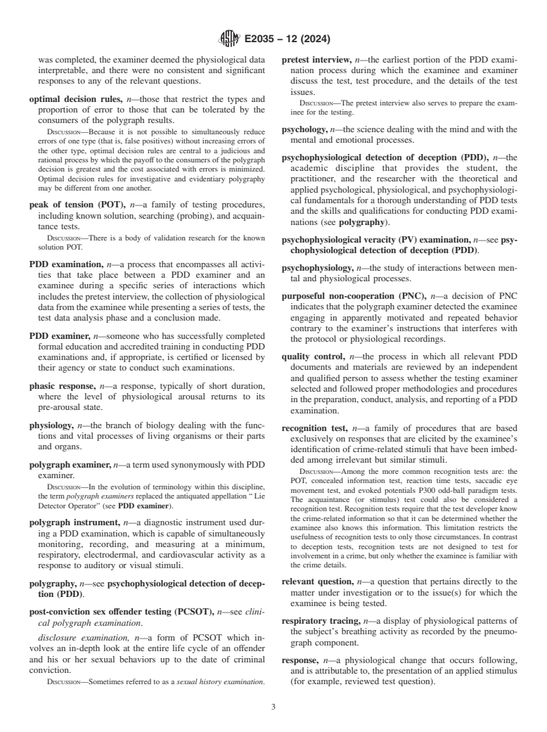 ASTM E2035-12(2024) - Standard Terminology Relating to  Forensic Psychophysiology