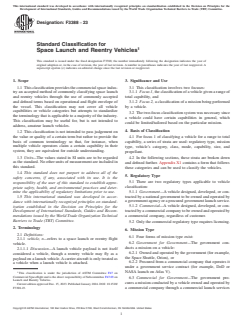 ASTM F3388-23 ASTM F3388-23 - Standard Classification for Space Launch and Reentry Vehicles - Page 1 preview