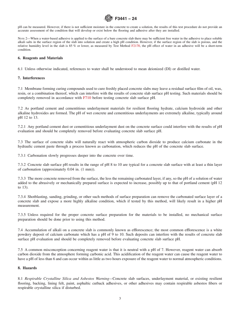 REDLINE ASTM F3441-24 - Standard Guide for Measurement of pH Involving Flooring Installations