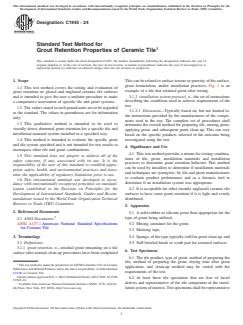 ASTM C1943-24 ASTM C1943-24 - Standard Test Method for Grout Retention Properties of Ceramic Tile - Page 1 preview