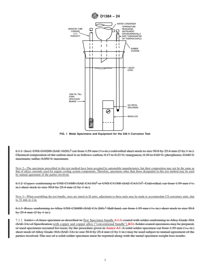 REDLINE ASTM D1384-24 - Standard Test Method for Corrosion Test for Engine Coolants in Glassware
