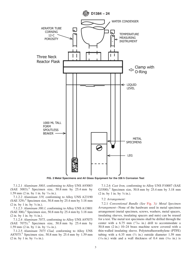 ASTM D1384-24 - Standard Test Method for Corrosion Test for Engine Coolants in Glassware