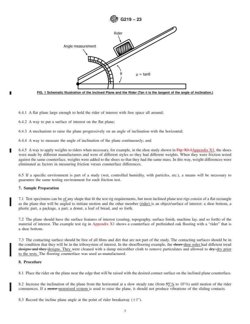 REDLINE ASTM G219-23 - Standard Guide for Determination of Static Coefficient of Friction of Test Couples  Using an Inclined Plane Testing Device