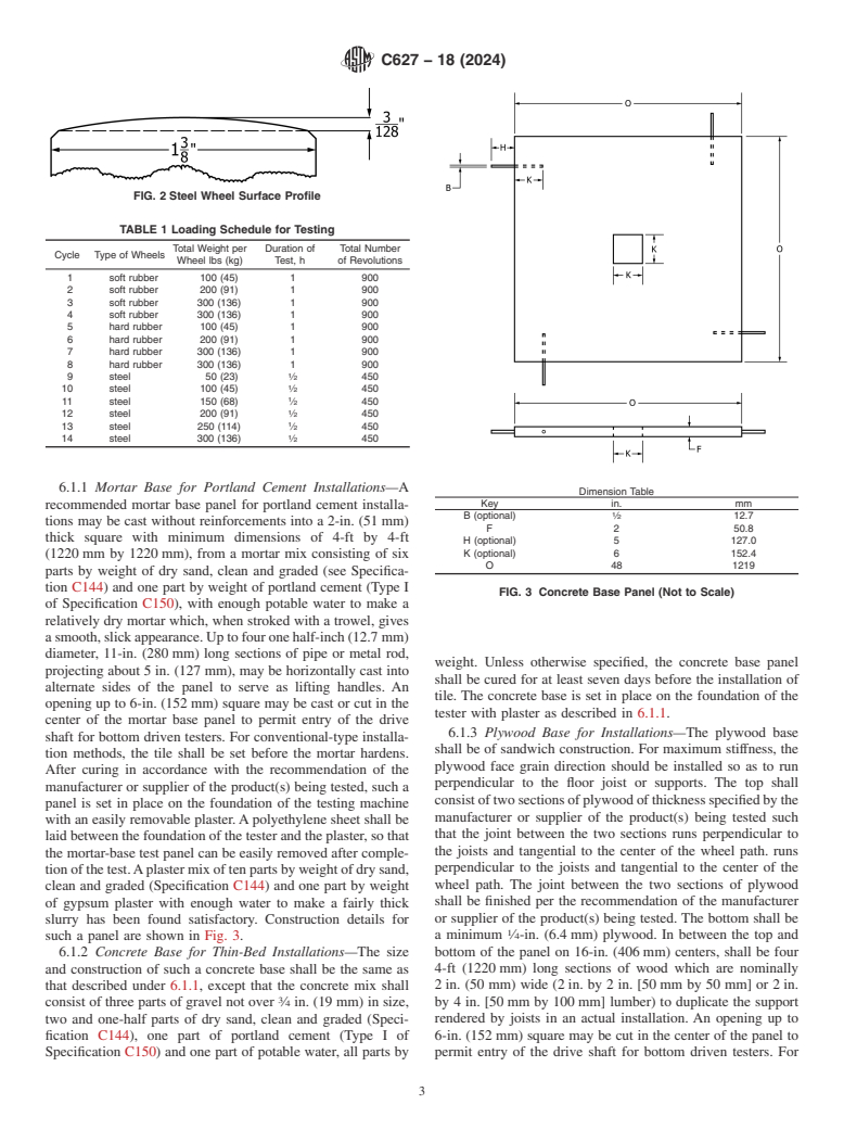 ASTM C627-18(2024) - Standard Test Method for  Evaluating Ceramic Floor Tile Installation Systems Using the   Robinson-Type Floor Tester