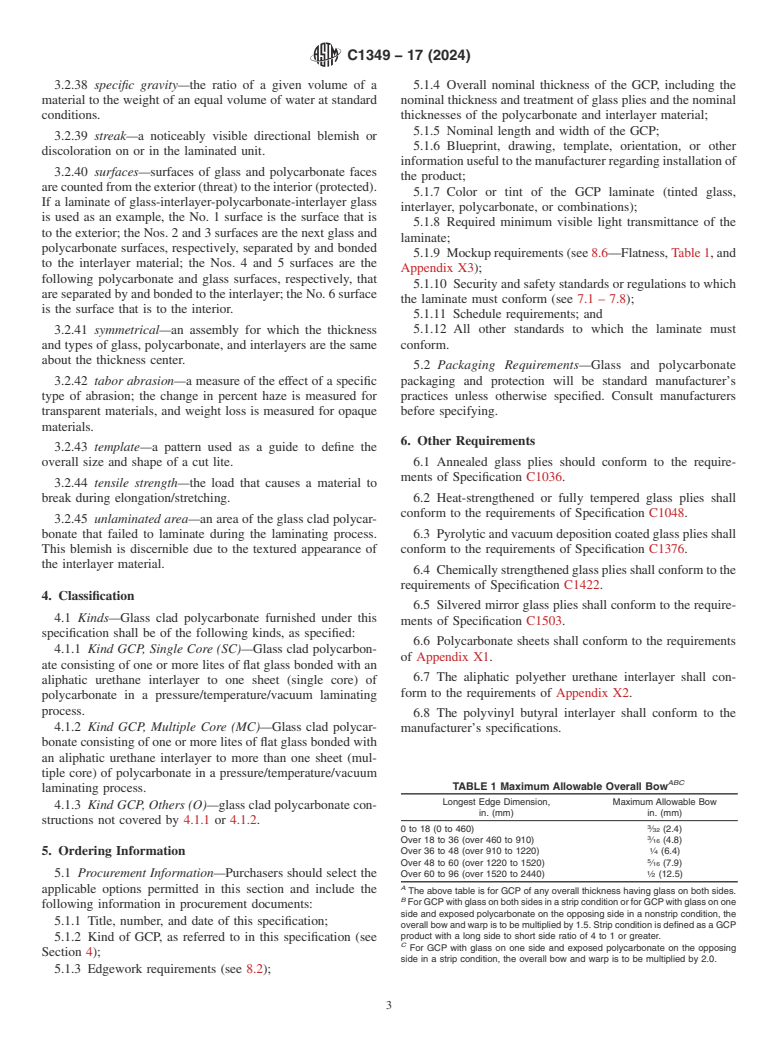 ASTM C1349-17(2024) - Standard Specification for  Architectural Flat Glass Clad Polycarbonate