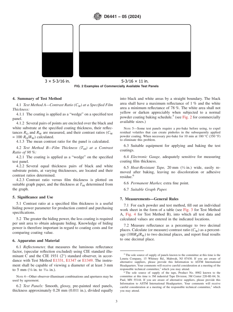 ASTM D6441-05(2024) - Standard Test Methods for Measuring the Hiding Power of Powder Coatings