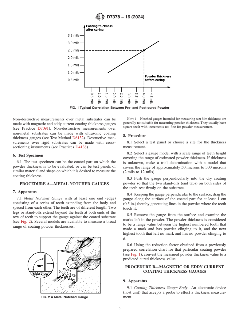 ASTM D7378-16(2024) - Standard Practice for Measurement of Thickness of Applied Coating Powders to Predict   Cured      Thickness