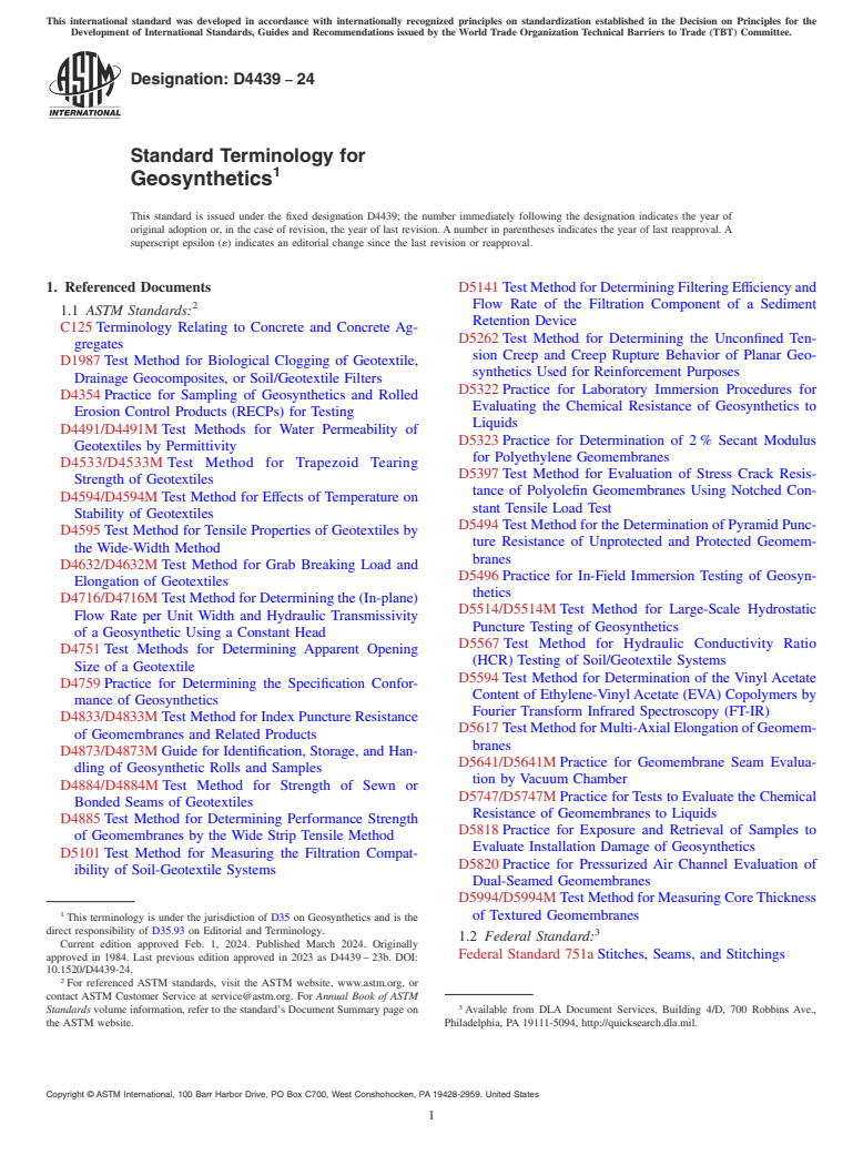 ASTM D4439-24 - Standard Terminology for Geosynthetics
