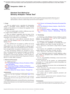 ASTM E3009-24 - Standard Test Method for Sensory Analysis—Tetrad Test