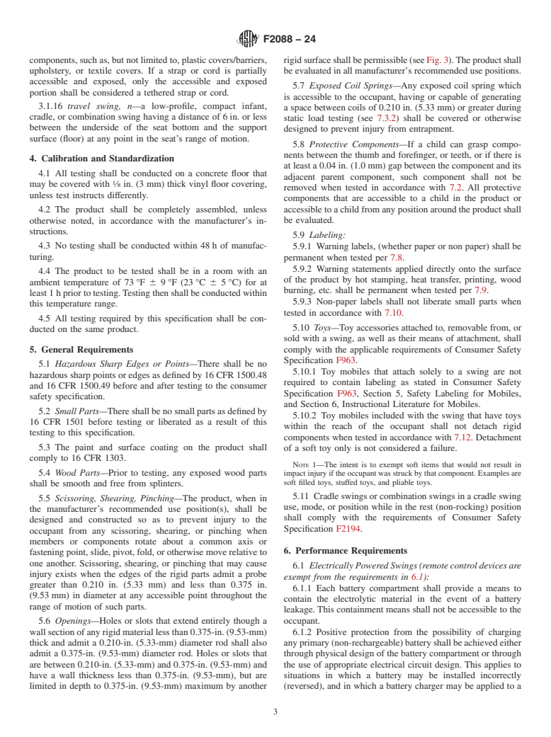 ASTM F2088-24 - Standard Consumer Safety Specification for Infant and Cradle Swings