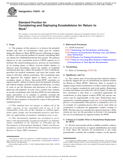 ASTM F3579-24 ASTM F3579-24 - Standard Practice for Considering and Deploying Exoskeletons for Return to Work - Page 1 preview