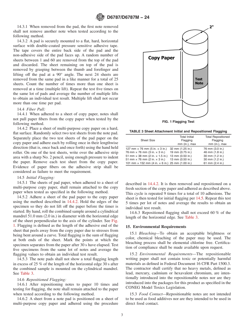 ASTM D6787/D6787M-24 - Standard Specification for  Repositionable Note Pad