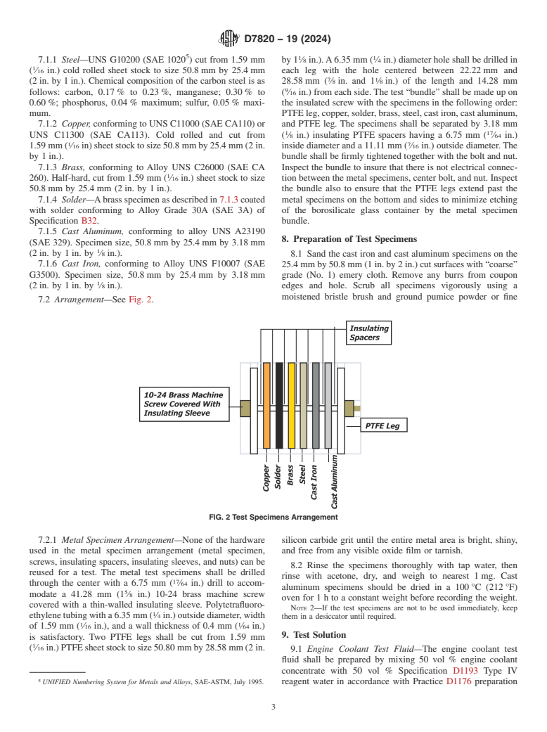 ASTM D7820-19(2024) - Standard Test Method for Engine Coolant Corrosion Protection Under Accelerated Thermal  and Oxidizing Conditions Using a Rotating Pressure Vessel