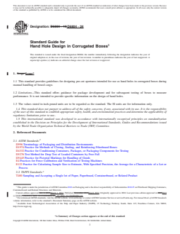 REDLINE ASTM D6804-24 - Standard Guide for  Hand Hole Design in Corrugated Boxes - Page 1 preview