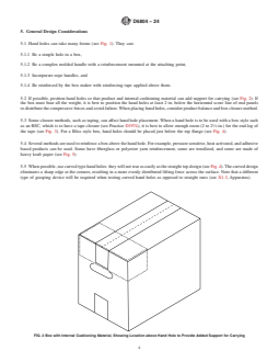 REDLINE ASTM D6804-24 - Standard Guide for  Hand Hole Design in Corrugated Boxes - Page 4 preview