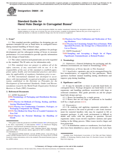 ASTM D6804-24 - Standard Guide for  Hand Hole Design in Corrugated Boxes - Page 1 preview