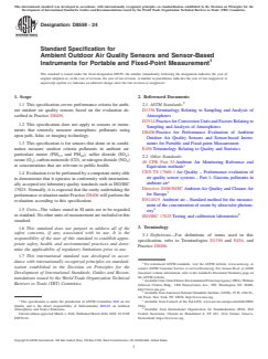 ASTM D8559-24 ASTM D8559-24 - Standard Specification for Ambient Outdoor Air Quality Sensors and Sensor-Based Instruments for Portable and Fixed-Point Measurement - Page 1 preview