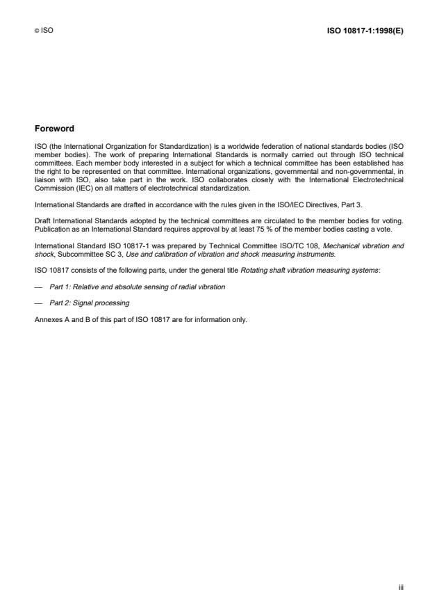 ISO 10817-1:1998 - Rotating shaft vibration measuring systems