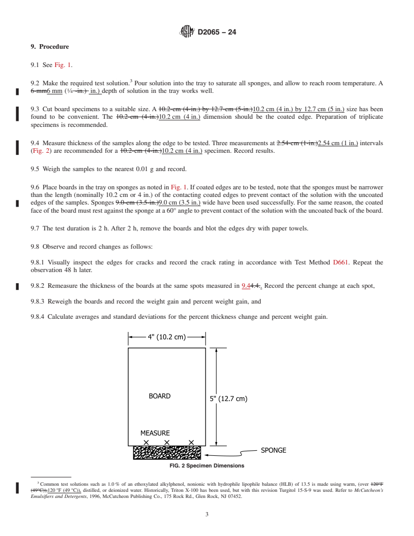 REDLINE ASTM D2065-24 - Standard Test Method for Determination of Edge Performance of Composite Wood Products   Under  Surfactant Accelerated Moisture Stress