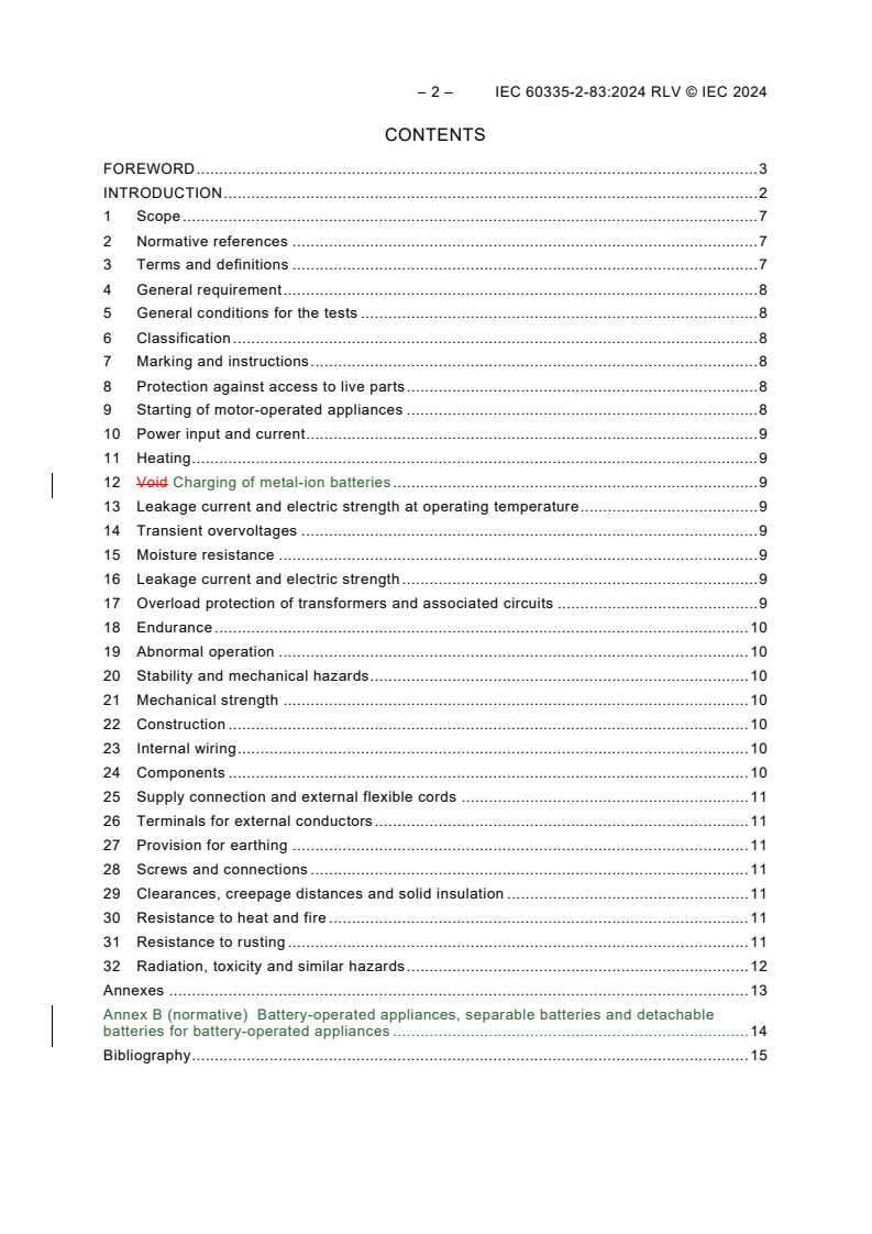 IEC 60335-2-83:2024 IEC 60335-2-83:2024 RLV - Household and similar electrical appliances - Safety - Part 2-83: Particular requirements for heated gullies for roof drainage
Released:20. 09. 2024
Isbn:9782832297667 - Page 4 preview
