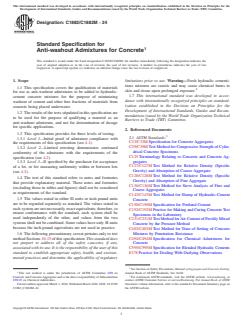 ASTM C1882/C1882M-24 ASTM C1882/C1882M-24 - Standard Specification for Anti-washout Admixtures for Concrete - Page 1 preview