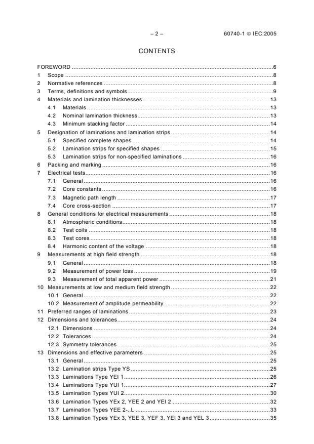 IEC 60740-1:2005 IEC 60740-1:2005 - Laminations for transformers and inductors - Part 1: Mechanical and electrical characteristics - Page 4 preview