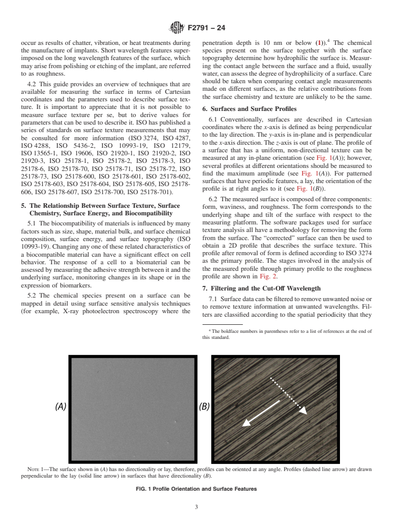 ASTM F2791-24 - Standard Guide for  Assessment of Surface Texture of Non-Porous Biomaterials in  Two Dimensions