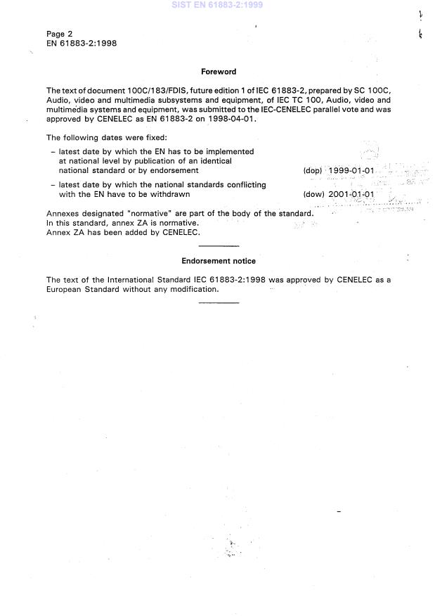 EN 61883-2:1998 EN 61883-2:1999 - Page 4 preview