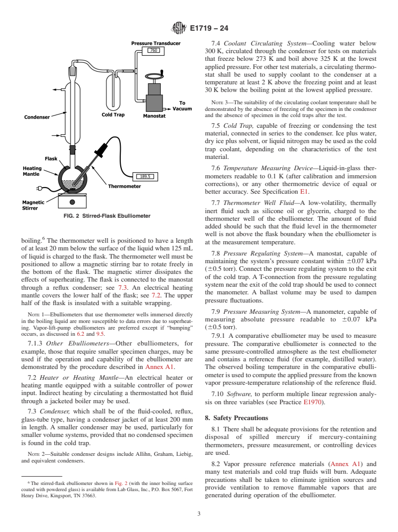 ASTM E1719-24 - Standard Test Method for  Vapor Pressure of Liquids by Ebulliometry