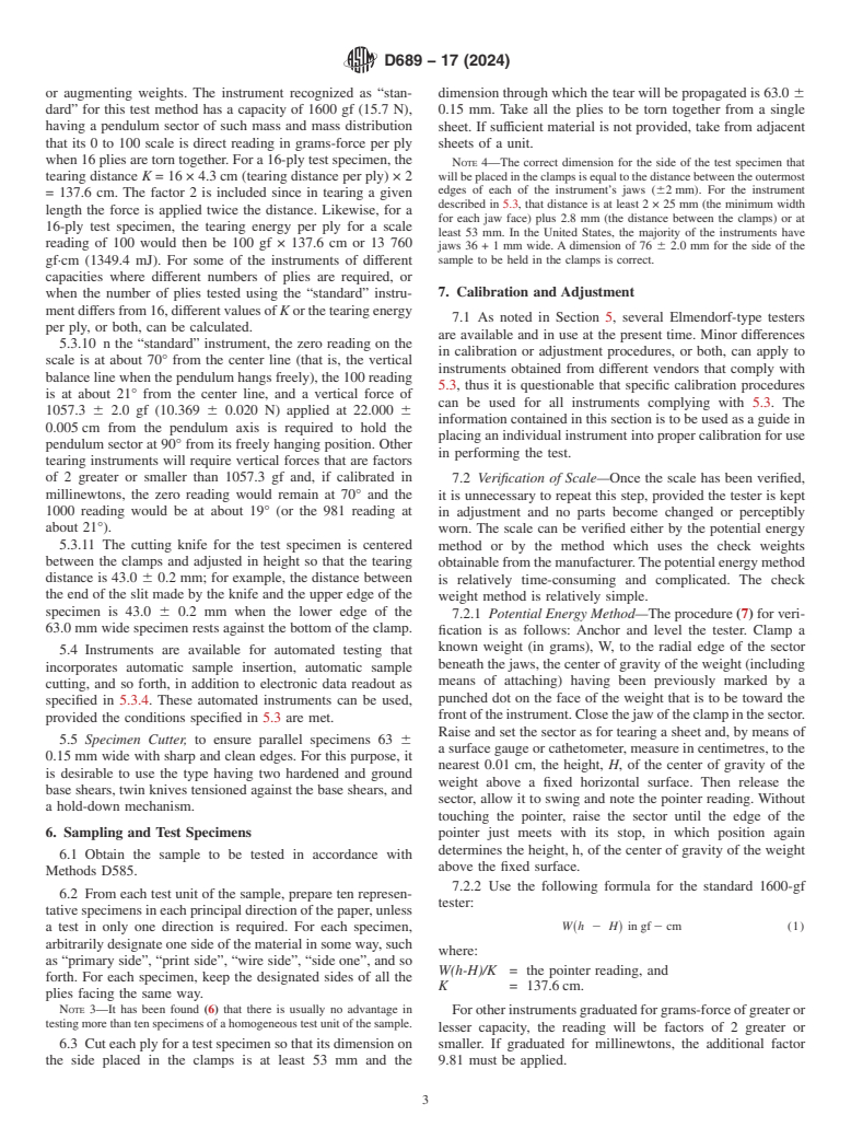 ASTM D689-17(2024) - Standard Test Method for Internal Tearing Resistance of Paper