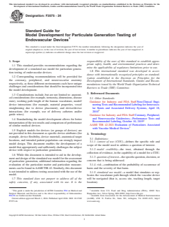 ASTM F3575-24 ASTM F3575-24 - Standard Guide for Model Development for Particulate Generation Testing of Endovascular Devices - Page 1 preview