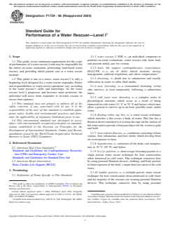 ASTM F1739-96(2024) - Standard Guide for  Performance of a Water Rescuer—Level I