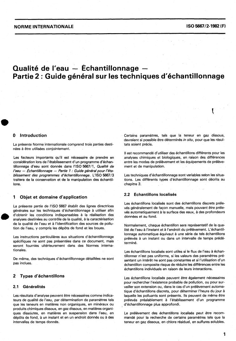 ISO 5667-2:1982 - Water quality — Sampling — Part 2: Guidance on sampling techniques
Released:7/1/1982