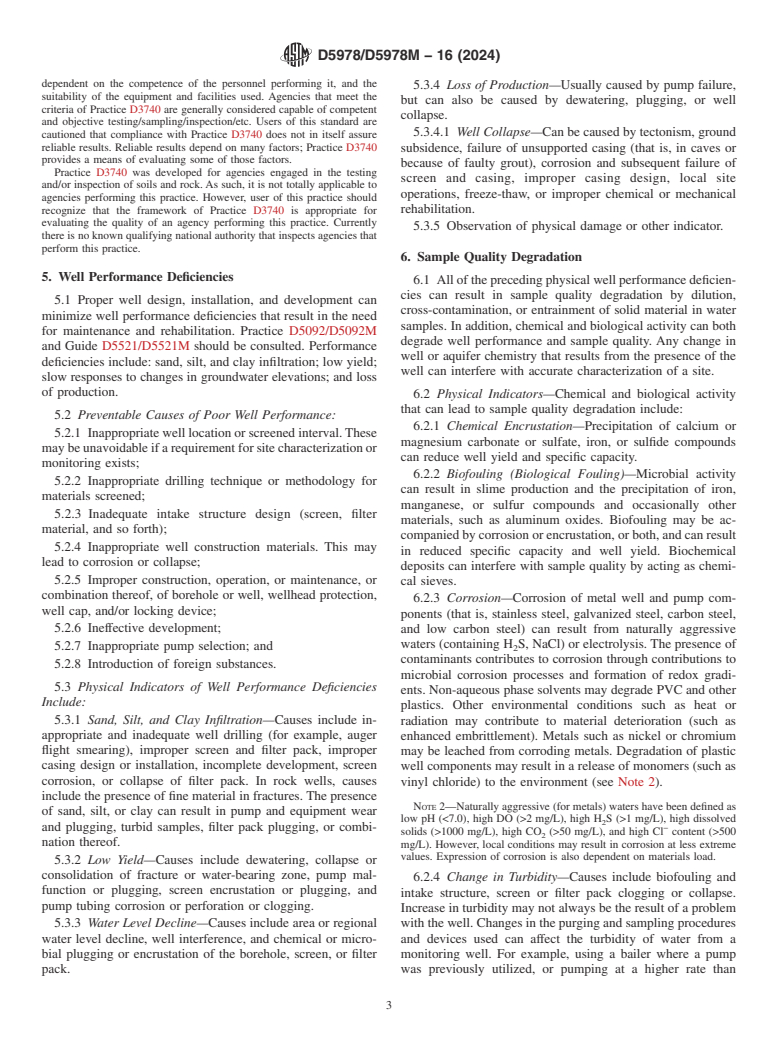 ASTM D5978/D5978M-16(2024) - Standard Guide for Maintenance and Rehabilitation of Groundwater Monitoring Wells