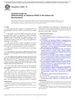 ASTM D8560-24 ASTM D8560-24 - Standard Guide for Determination of Airborne PFAS in the Indoor Air Environment - Page 1 preview