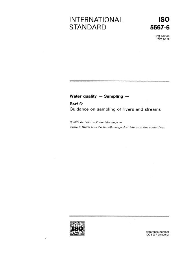 ISO 5667-6:1990 - Water quality -- Sampling