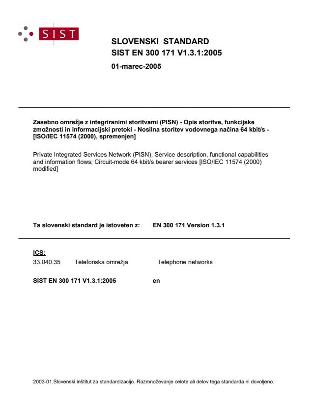 EN 300 171 V1.3.1:2005