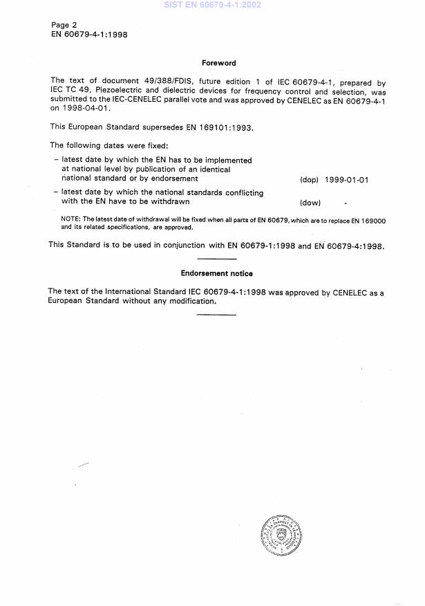 EN 60679-4-1:1998 EN 60679-4-1:2002 - Page 4 preview