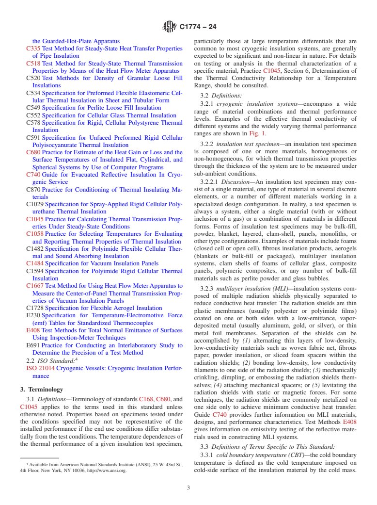 ASTM C1774-24 - Standard Guide for Thermal Performance Testing of Cryogenic Insulation Systems