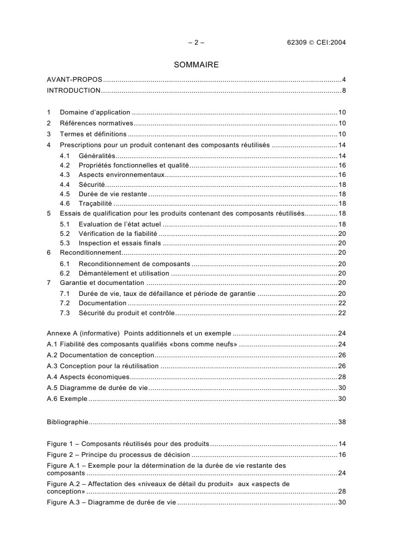 IEC 62309:2004 IEC 62309:2004 - Dependability of products containing reused parts - Requirements for functionality and tests - Page 4 preview