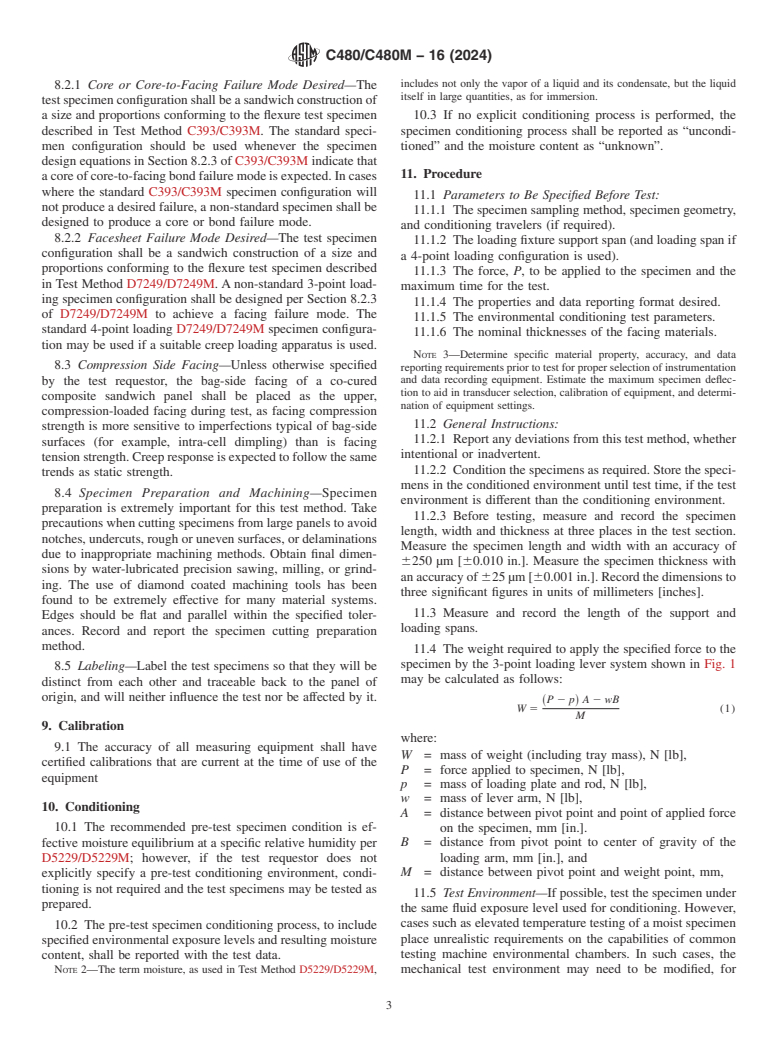 ASTM C480/C480M-16(2024) - Standard Test Method for  Flexure Creep of Sandwich Constructions