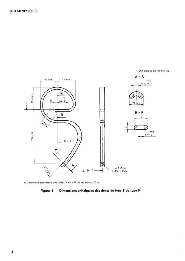 ISO 5678:1993 ISO 5678:1993 - Matériel agricole -- Matériel de travail du sol -- Dimensions principales des dents de type S et leurs zones de dégagement - Page 4 preview
