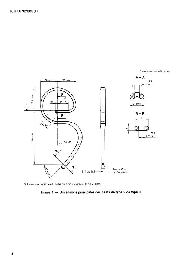 ISO 5678:1993 ISO 5678:1993 - Matériel agricole -- Matériel de travail du sol -- Dimensions principales des dents de type S et leurs zones de dégagement - Page 4 preview