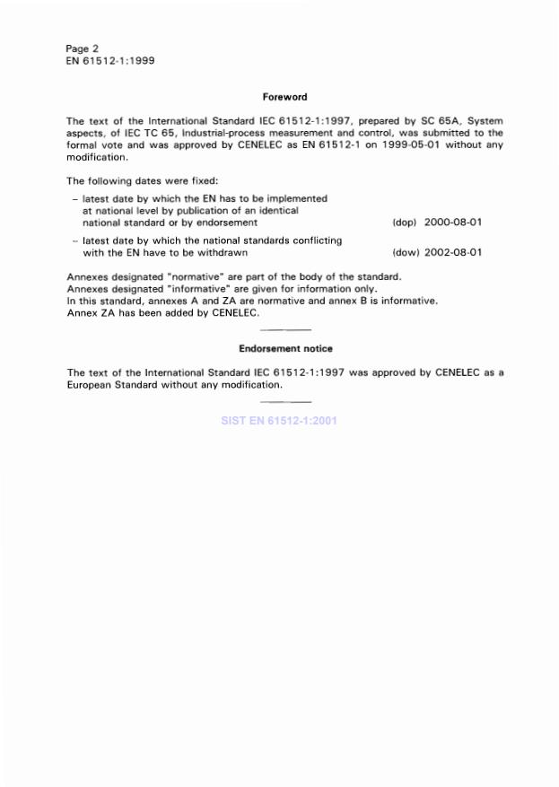 EN 61512-1:1999 EN 61512-1:2001 - Page 4 preview