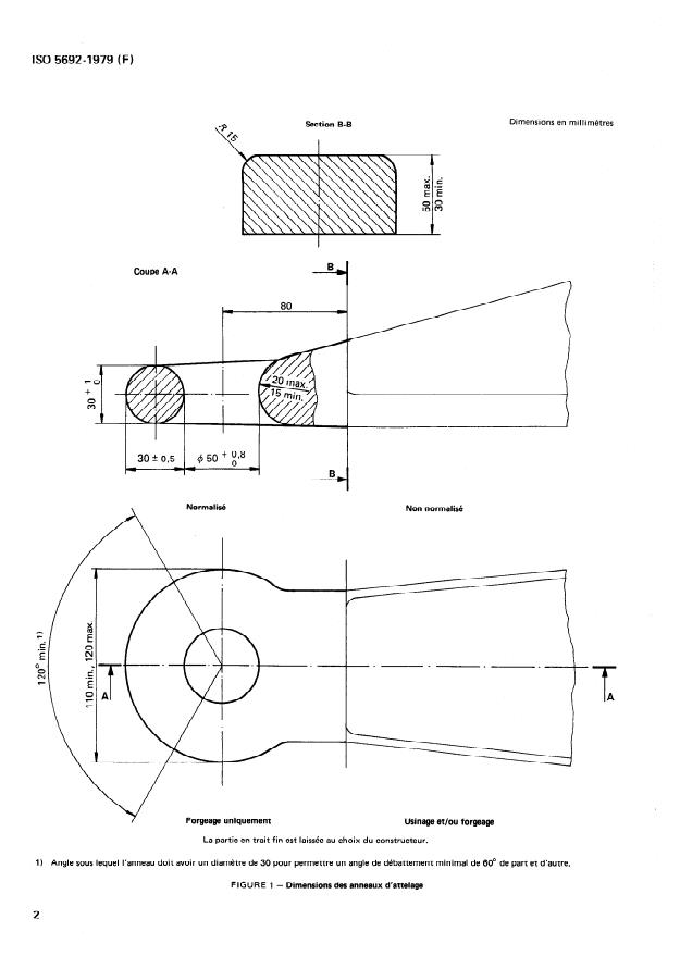 ISO 5692:1979 ISO 5692:1979 - Véhicules agricoles -- Liaisons mécaniques entre véhicules -- Anneaux d'attelage -- Spécifications - Page 4 preview