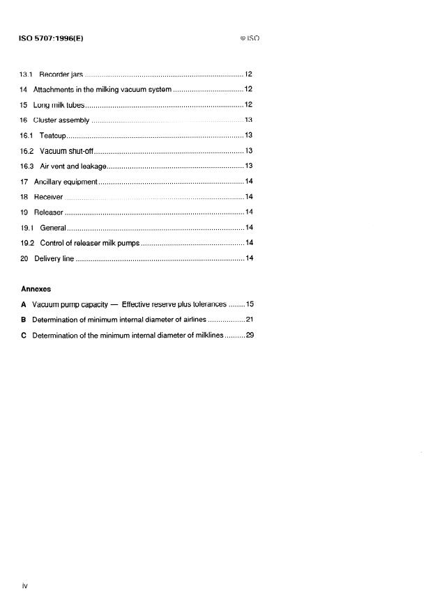ISO 5707:1996 ISO 5707:1996 - Milking machine installations -- Construction and performance - Page 4 preview