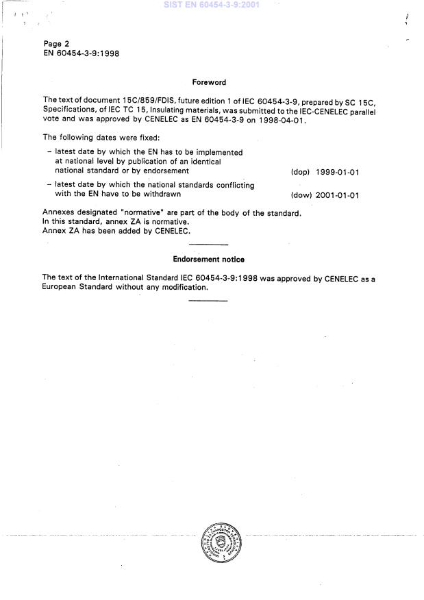 EN 60454-3-9:1998 EN 60454-3-9:2001 - Page 4 preview