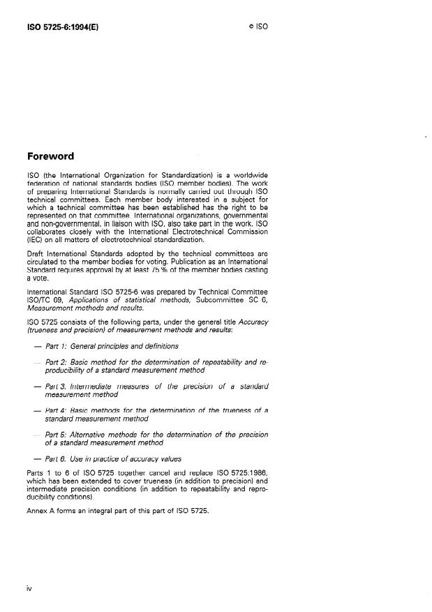 SIST ISO 5725-6:2003 ISO 5725-6:1994 - Accuracy (trueness and precision) of measurement methods and results - Page 4 preview