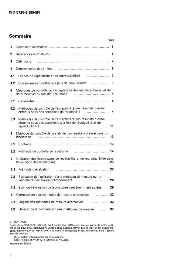 SIST ISO 5725-6:2003 ISO 5725-6:1994 - Exactitude (justesse et fidélité) des résultats et méthodes de mesure - Page 2 preview