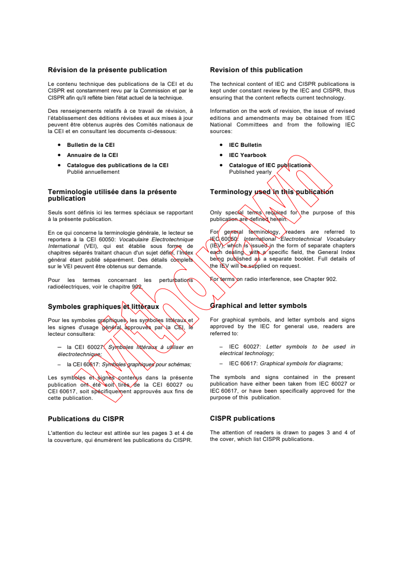 CISPR 24:1997 CISPR 24:1997 - Information technology equipment - Immunity characteristics - Limits and methods of measurement
Released:9/5/1997
Isbn:2831839882 - Page 2 preview